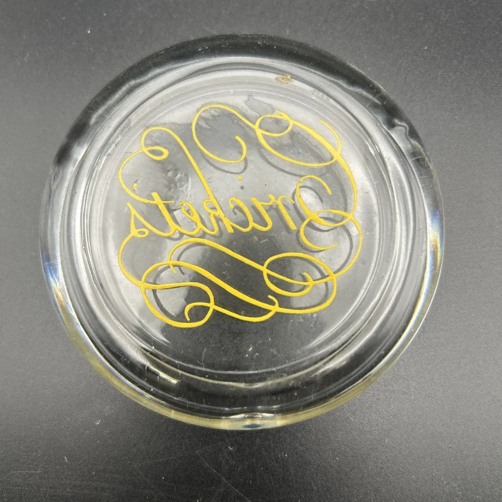 Vintage Ashtray Crickets Restaurant Small Glass Memorabilia